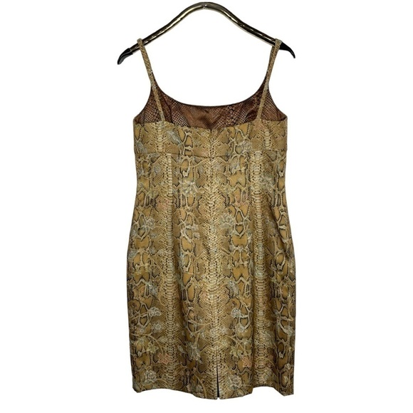 VINTAGE 90S SNAKESKIN SPAGHETTI STRAP EMPIRE SHEATH MINI DRESS CARMEN MARC VALVO - Picture 5 of 16
